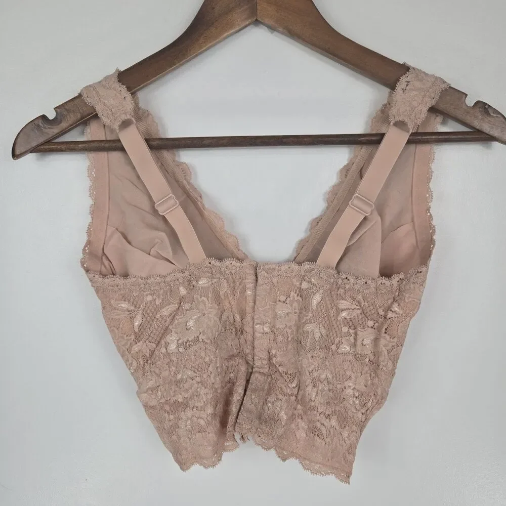 Cosabella Women's Size Small Sette Beige Curvy‎ Plungie Longline Bralette NWT